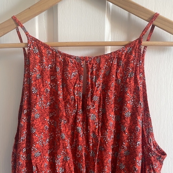 Old Navy Woven Print Dress Red Waist Large - Picture 10 of 12